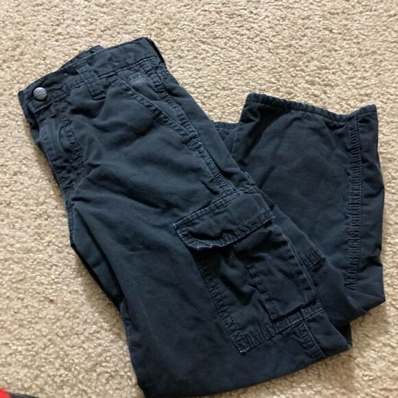 Boys Black Cargo Hiking Pants - Picture 1 of 2